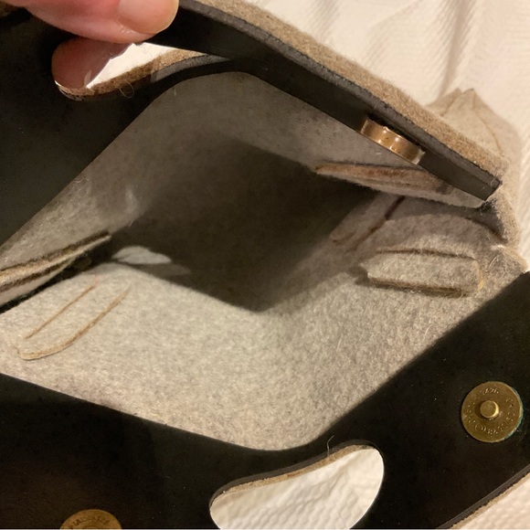 🆕 NWT Beautiful felt clutch bag purse, gray, handmade